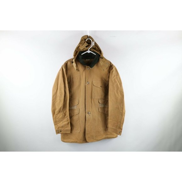 Vintage 90s CC Filson XL 48 Waxed Tin Cloth Upland Birding Hunting Jacket USA